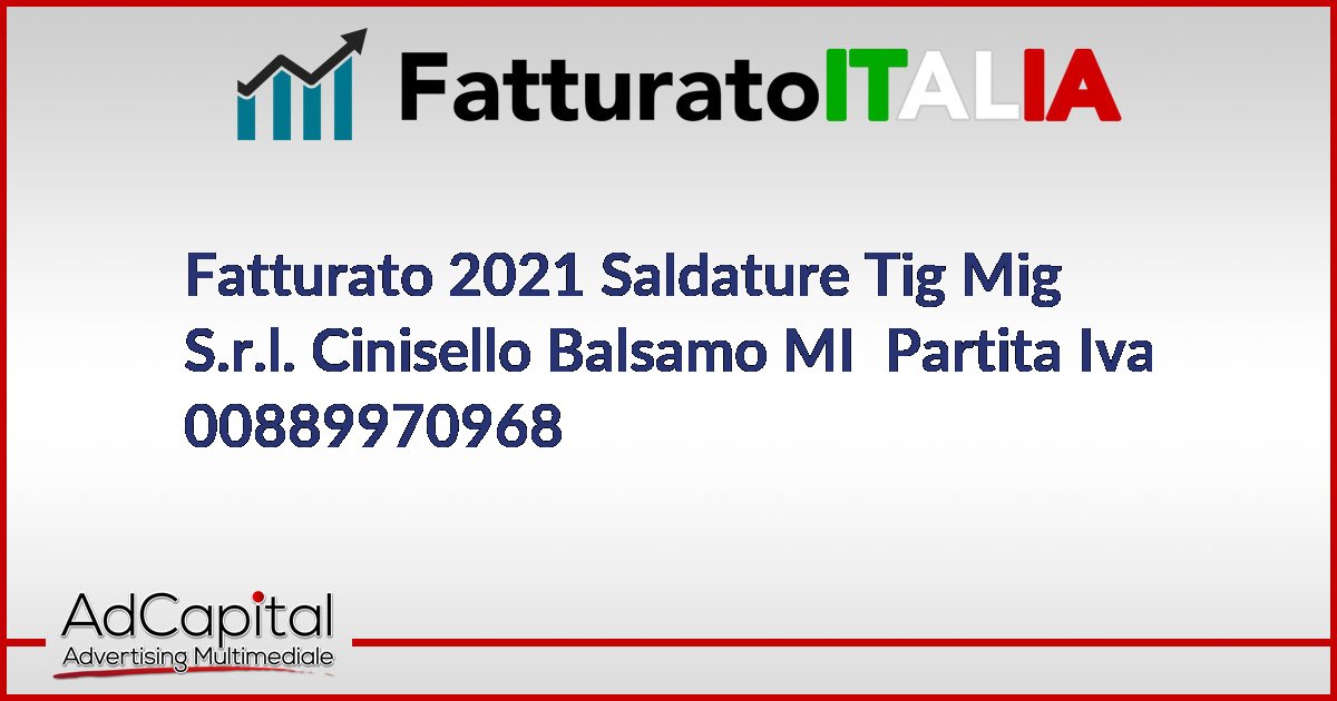 Fatturato Saldature Tig Mig S R L Cinisello Balsamo MI Partita Iva