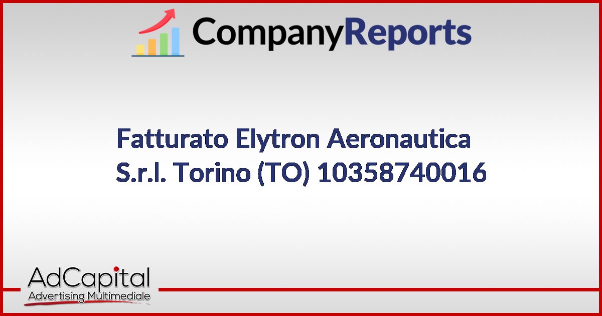 ELYTRON AERONAUTICA S.R.L. Fatturato 10358740016 Torino