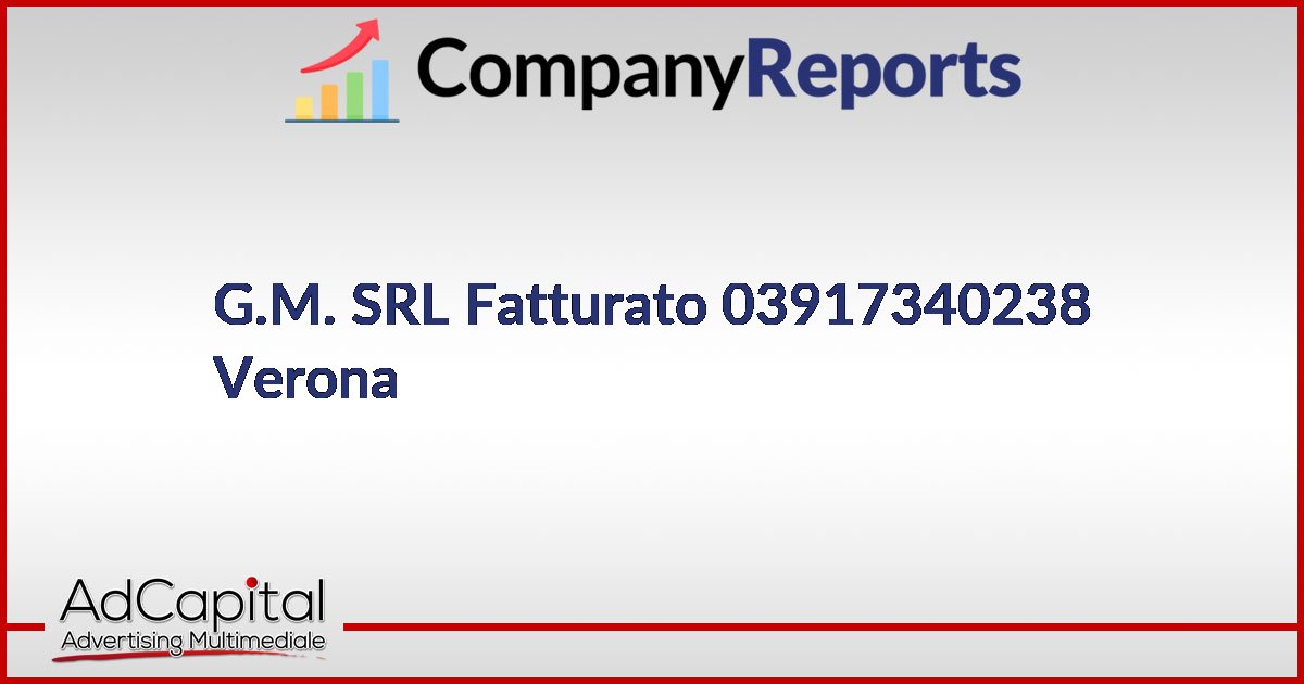 G.M. SRL Fatturato 03917340238 Verona