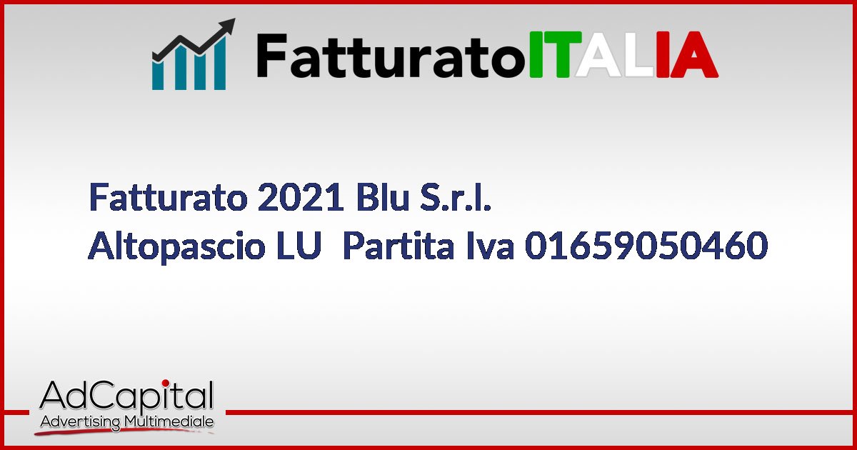 Fatturato Blu S.r.l. Altopascio LU Partita Iva 01659050460